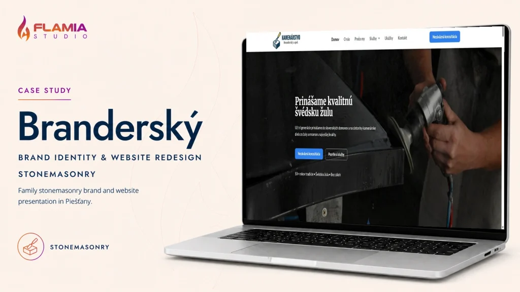 Redizajn značky a webu pre Kamenárstvo Branderský